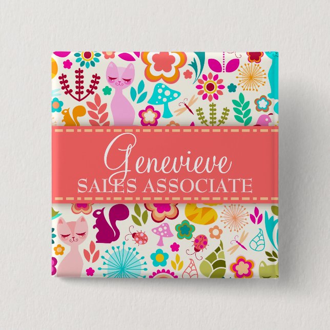 Garden Kitty Name Badge (Front)