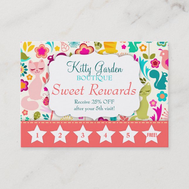 Garden Kitty Rewards Promo Loyalty Card (Front)