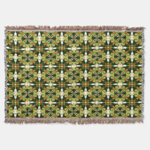 Garden lace pattern plaid design throw blanket