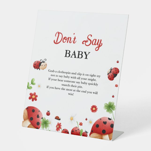 garden lady bug don't say baby baby Shower sign (Front)