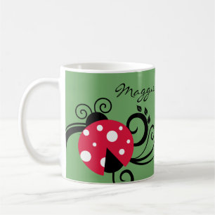 Garden Ladybug Botanical Coffee Mug