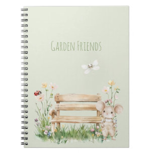 Garden Ladybug Dragonfly Mouse Bench Garden  Notebook