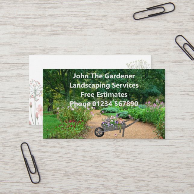 Garden Landscaping Business Card (Front/Back In Situ)