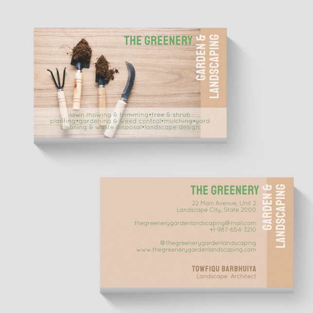 Garden & Landscaping Services Business Card (Creator Uploaded)