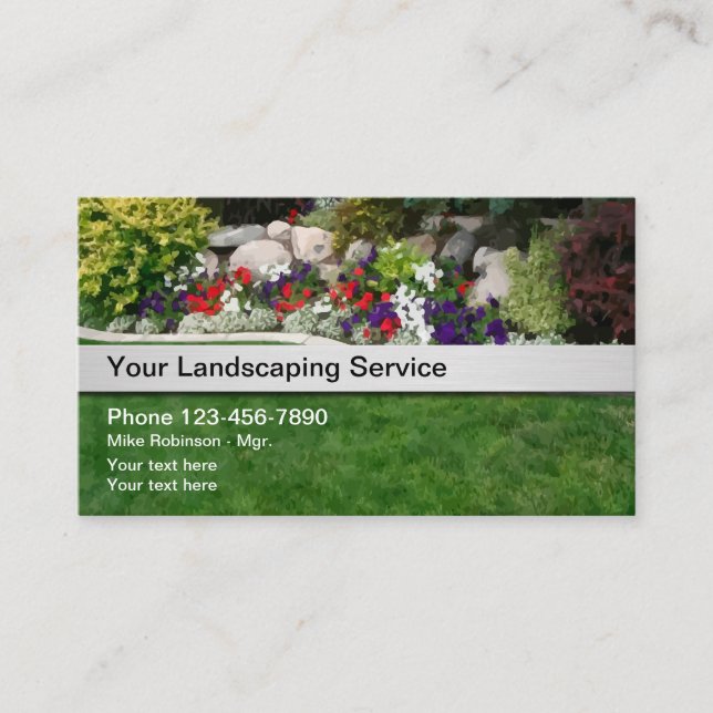 Garden Landscaping Simple Business Cards (Front)