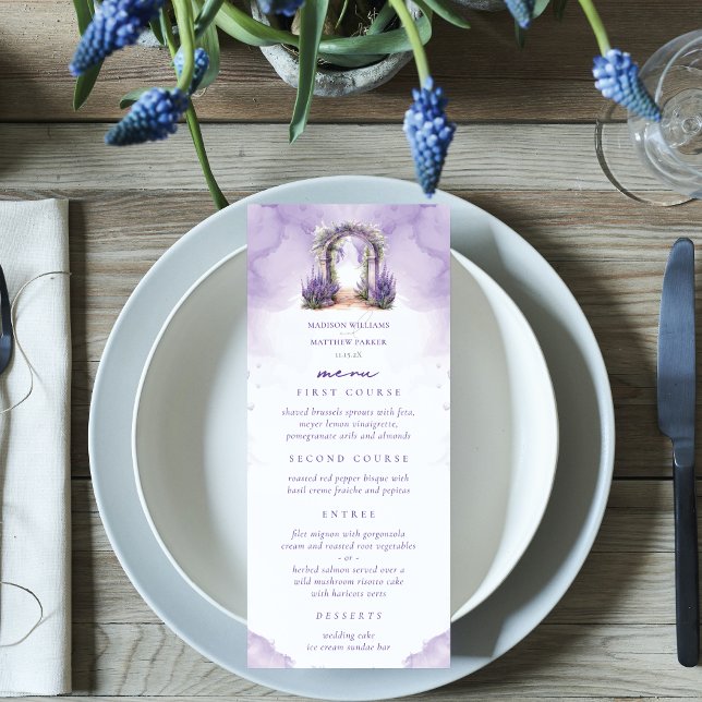 Garden Lavender Wedding Custom Menu (Creator Uploaded)