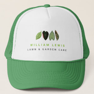 Garden Lawn Care Landscaping Leaves Business Logo Trucker Hat