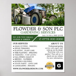 Garden Lawn-Mower, Garden Service, Horticulturist Poster