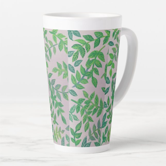 Garden Leaves Latte Mug (Right Angle)