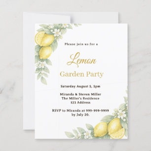 Garden lemon citrus Summer Party invitation