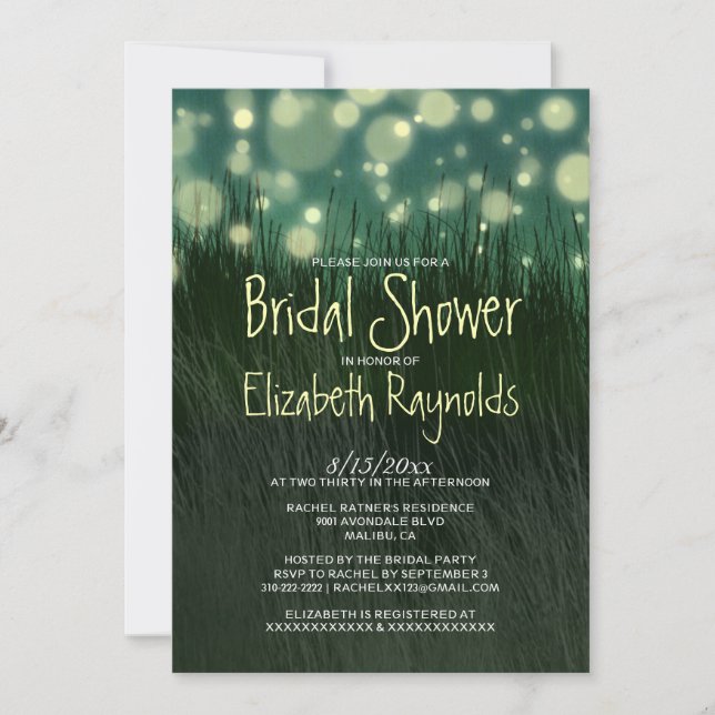 Garden Light Bridal Shower Invitations (Front)