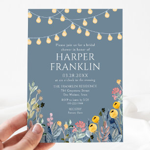 Garden Lights and Wildflowers Bridal Shower Invitation
