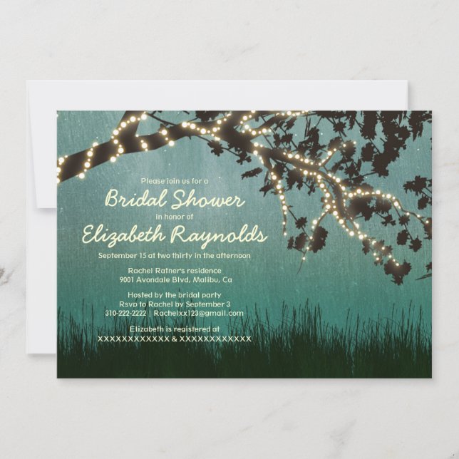 Garden Lights Bridal Shower Invitations (Front)