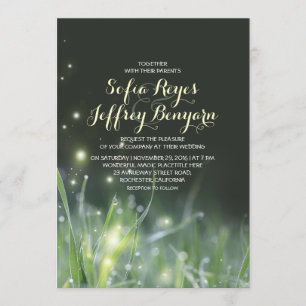 garden lights romantic wedding invites