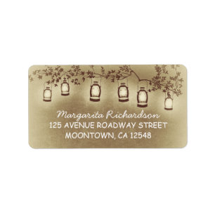 garden lights vintage return address labels