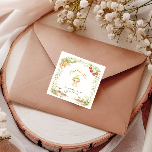 Garden Locally Grown Little Sprout Baby Thank You  Square Sticker