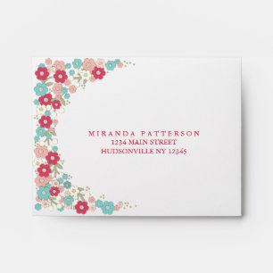 Garden Love Floral Border Matching RSVP Envelope
