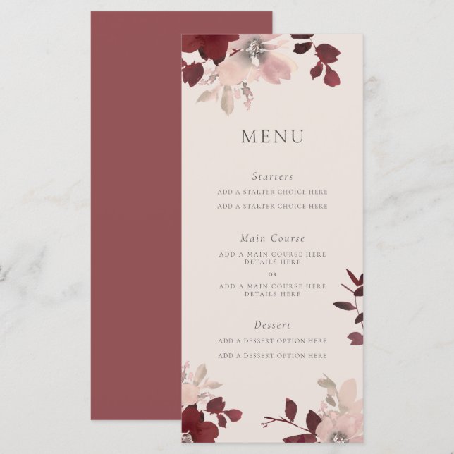 Garden Love Menu Card (Front/Back)