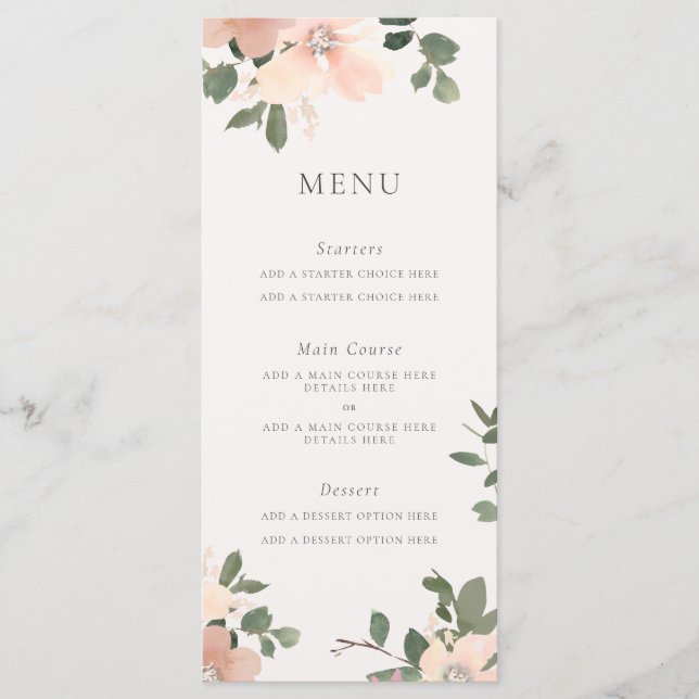 Garden Love Menu Card (Front)