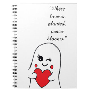Garden Love Quote spiral note book. Notebook