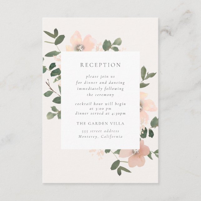 Garden Love Reception Insert Card (Front)