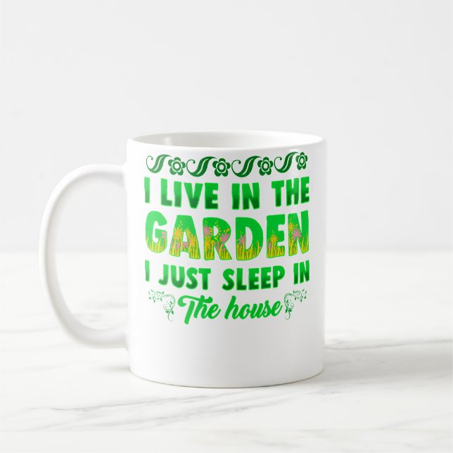 Garden Lover Colourful Green Plant Quote Gardening Coffee Mug (Left)