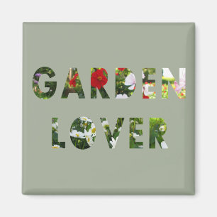 Garden Lover Floral Text Magnet