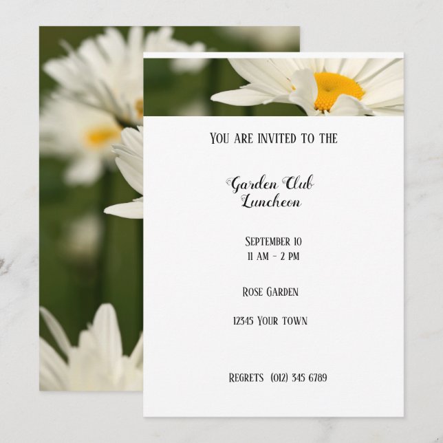 Garden Luncheon Rose Club  Invitation (Front/Back)