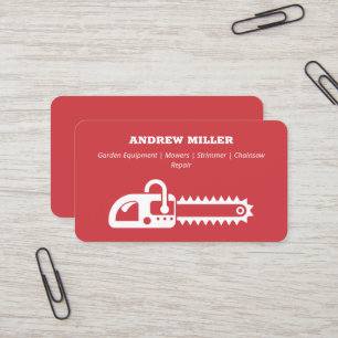Garden Machinery Chainsaw (Red) Business Card