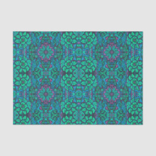Garden Magic Flowers Bohemian Arabesque Mint Green Tissue Paper