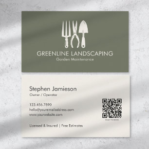 Garden Maintenance Lawn Care Landscaper Minimal  Business Card