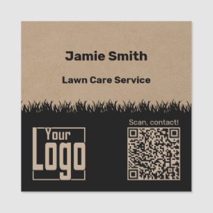 Garden Maintenance QR-Code Logo Company Name Tag