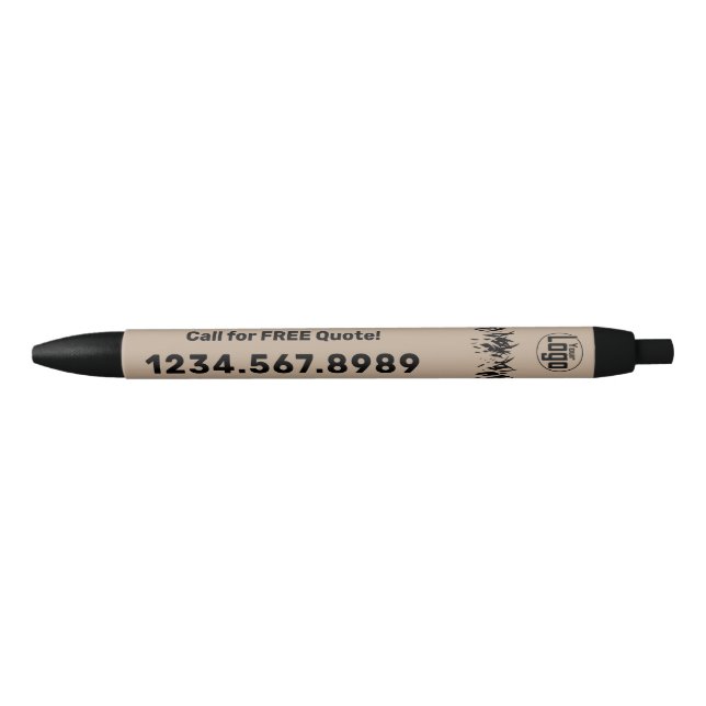Garden Maintenance Service Call, Social Connect Black Ink Pen (Front)