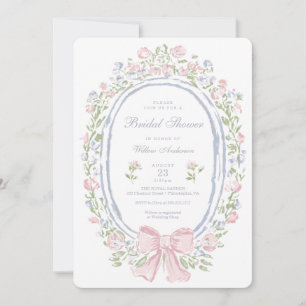 Garden Manor Painted Flowers Bridal Shower Invitation