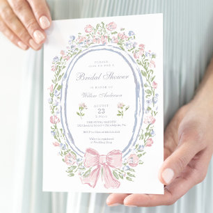 Garden Manor Painted Flowers Bridal Shower Invitation