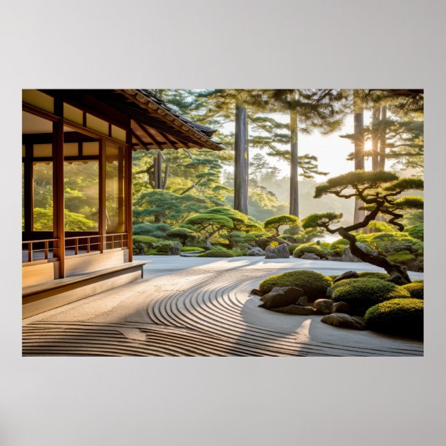 Garden Meditation Serene Tranquil Peace Poster (Front)