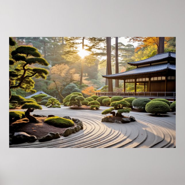 Garden Meditation Serene Tranquil Peace Poster (Front)