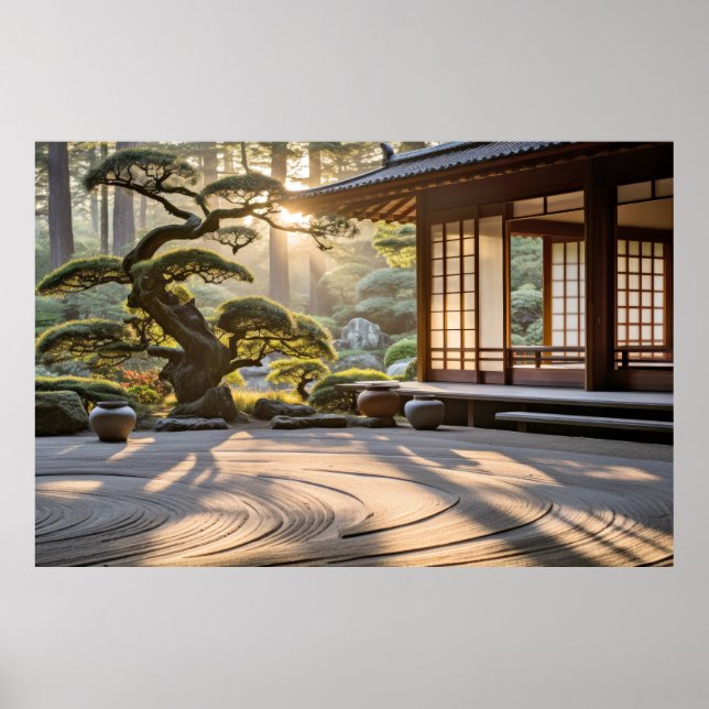 Garden Meditation Serene Tranquil Peace Poster (Front)