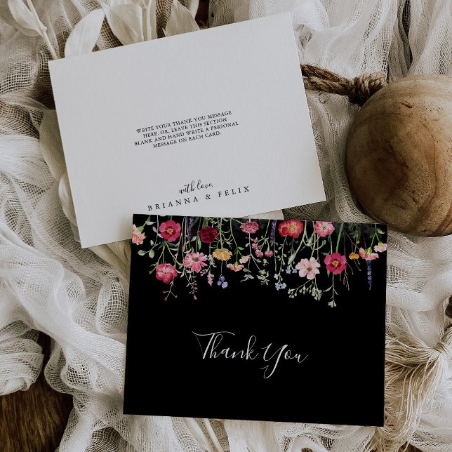 Garden Multicolor Wildflower Flat Wedding Thank You Card (Creator Uploaded)