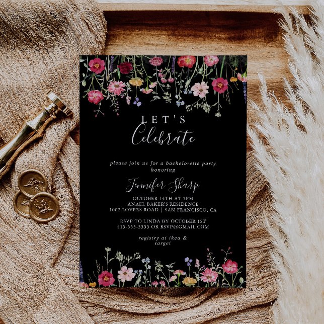 Garden Multicolor Wildflower Let's Celebrate Party Invitation (Creator Uploaded)