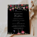 Garden Multicolor Wildflower Wedding Reception Invitation<br><div class="desc">This garden multicolor wildflower wedding reception invitation is perfect for a modern post elopement party. The design features a multicolored assortment of pink, blush, purple, yellow, white, violet, red, burgundy wild flowers in a black background. RSVP cards are sold separately, or you can the RSVP details to the back or...</div>