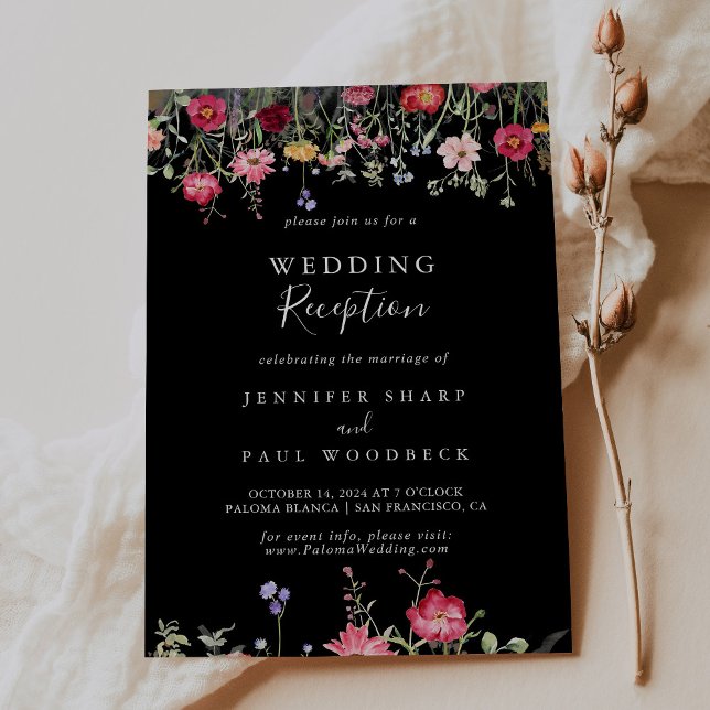 Garden Multicolor Wildflower Wedding Reception Invitation (Creator Uploaded)