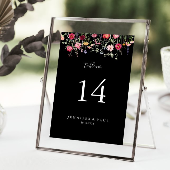 Garden Multicolor Wildflower Wedding Table Number (Creator Uploaded)