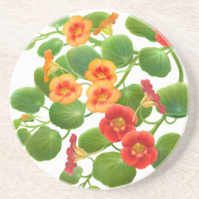 Garden Nasturtium Flowers Your Coaster (Front)