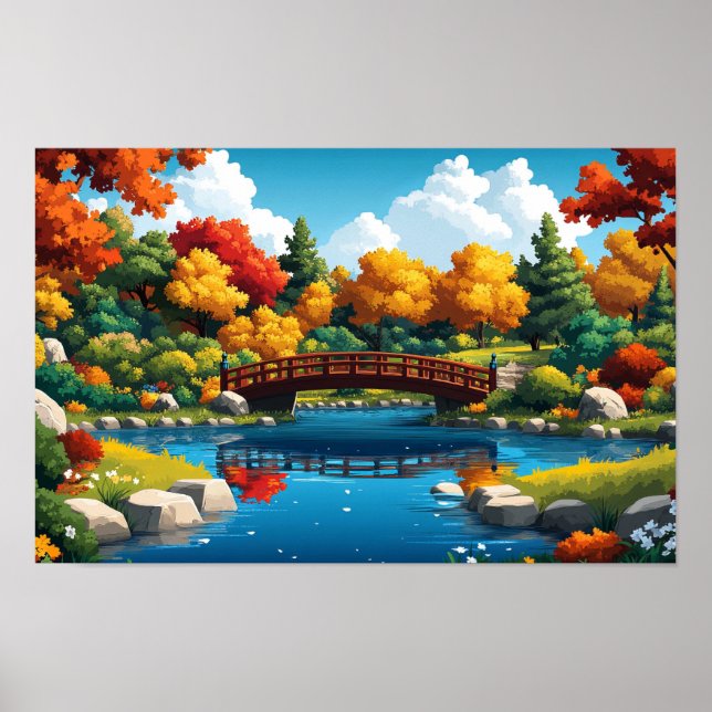 Garden Nature Illustration Watercolour Drawing Poster (Front)