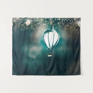 Garden Night Lights Rustic Photo Backdrop Tapestry