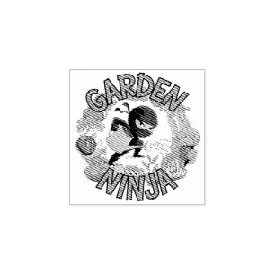 Garden Ninja Design - Fun Gardening Graphic Rubber Stamp