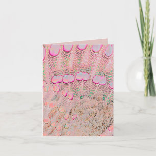 Garden note party card pink abstract flower garden