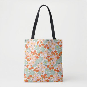 Garden of beautiful hand-drawn flowers in pink, or tote bag