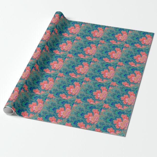 Garden of Beauty & Love Fractal Art Wrapping Paper (Unrolled)